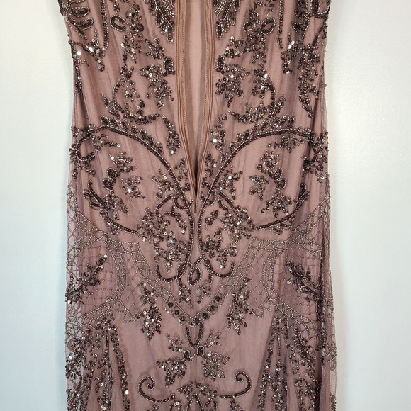 Pisarro Nights Beaded Gown 10 Embellished Mauve Purple Mother Of The Bride FLAW - Picture 10 of 16